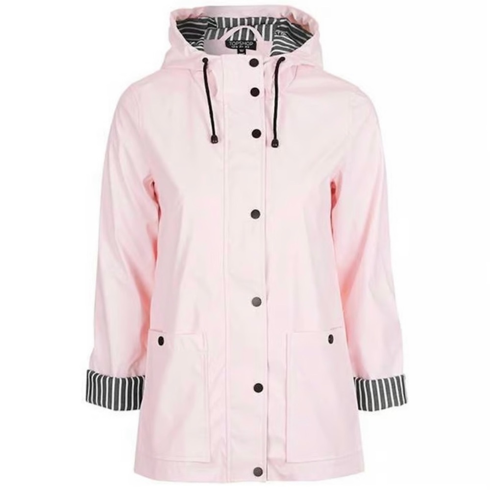 🚫🚫SOLD🚫🚫 Topshop Ivy Women's Light Pink Hooded Rain Jacket
